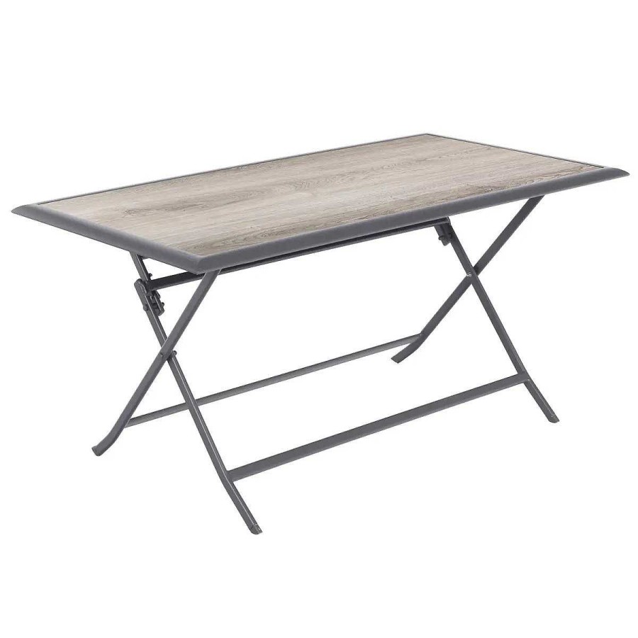 Camping Alijuguetes Mesas Para Comer | Mesa Azua Plegable 6 Plazas Gris Humo