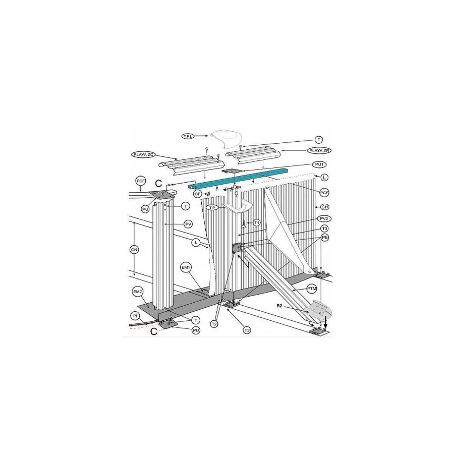 Camping Alijuguetes Productos Para Piscinas | Perfil Superior Flexible Blanco 1440Mm