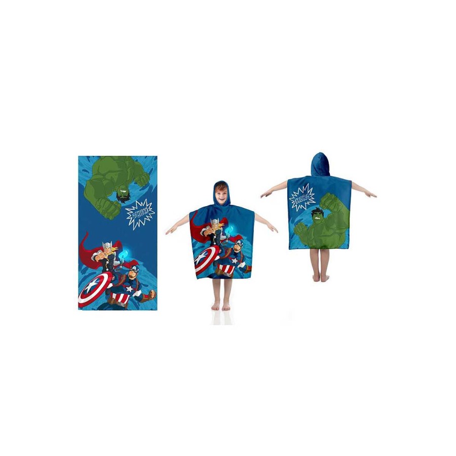 Camping Marvel Camping Y Playa | Poncho Playa Avengers 55X110 Cm Algodon