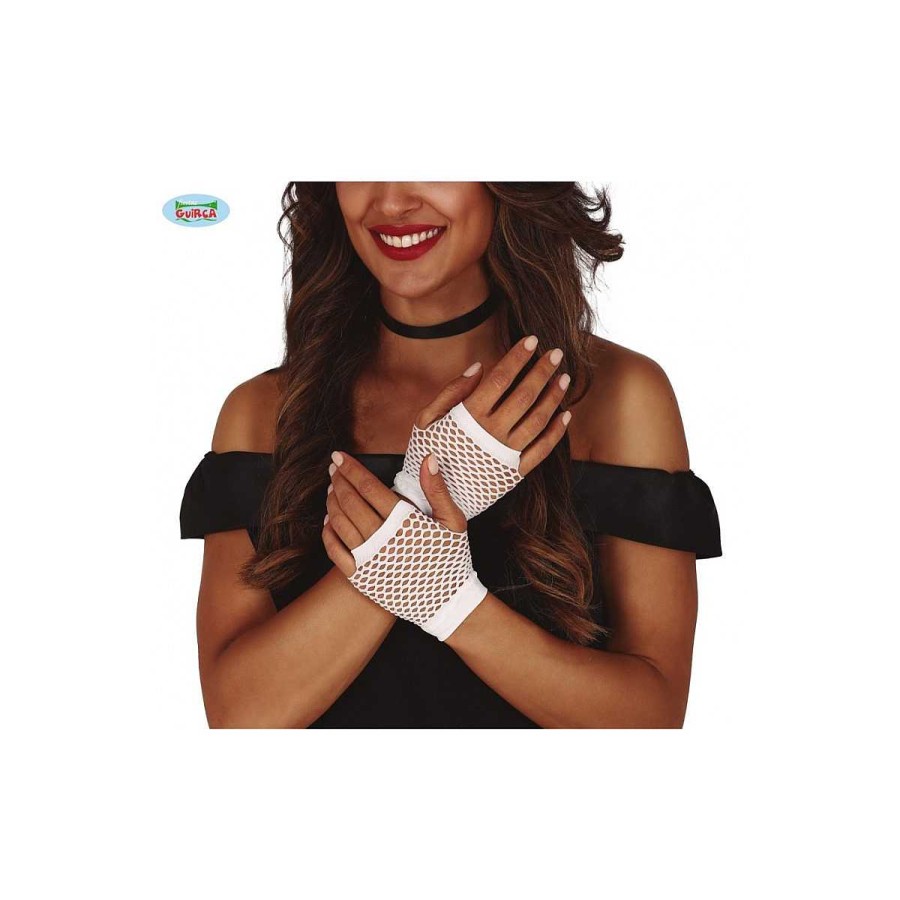 Disfraces Alijuguetes Guantes Y Medias | Guantes Malla 11 Cm Blancos