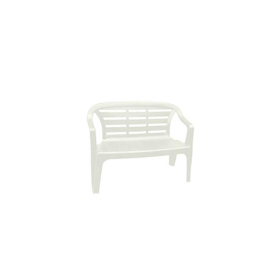 Camping Alijuguetes Muebles | Banco De Jardin Blanco 114X55X82 Cm