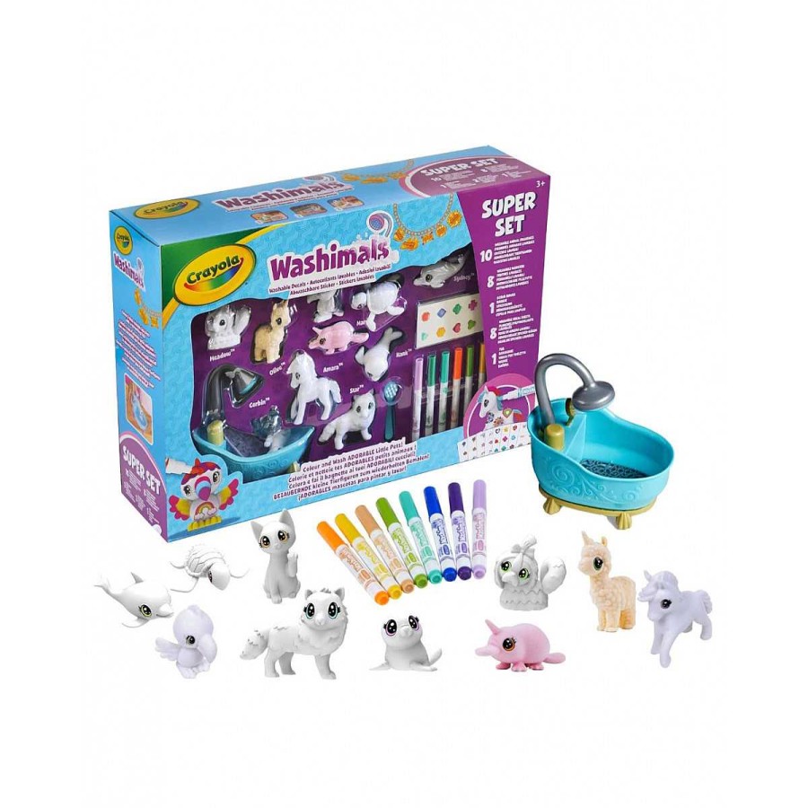 Juguetes Crayola | Washimals Set 10 Mascotas Con Pegatinas