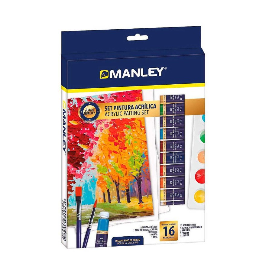 Juguetes Manley | Set Pinturas Acr Licas 16 Piezas